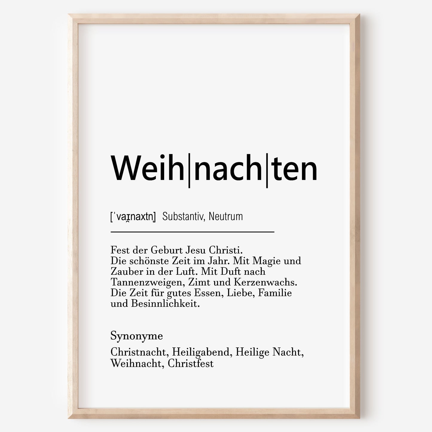 Poster Weihnachten Definition Familie Zuhause Weihnachtsdeko Weihnachtsbild