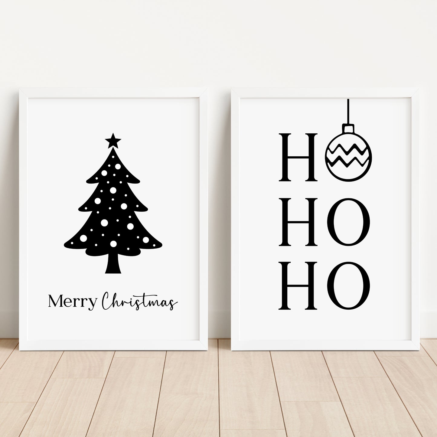 Weihnachten Poster 2er Set Weihnachtsbaum Ho Ho Ho Weihnachtsdeko Tannenbaum Weihnachtsposter