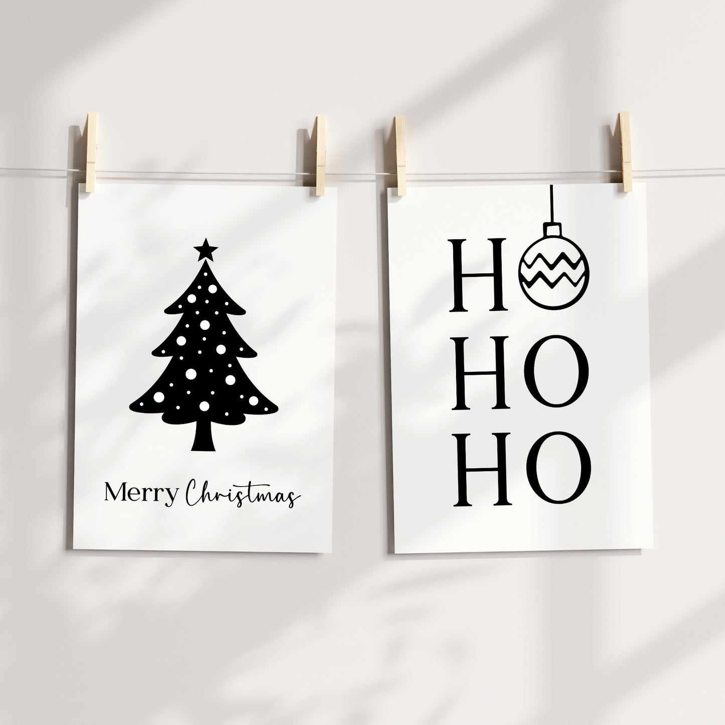 Weihnachten Poster 2er Set Weihnachtsbaum Ho Ho Ho Weihnachtsdeko Tannenbaum Weihnachtsposter