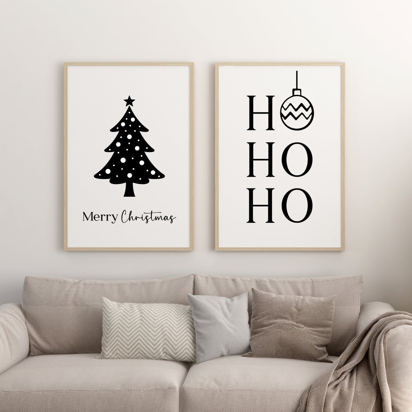 Weihnachten Poster 2er Set Weihnachtsbaum Ho Ho Ho Weihnachtsdeko Tannenbaum Weihnachtsposter