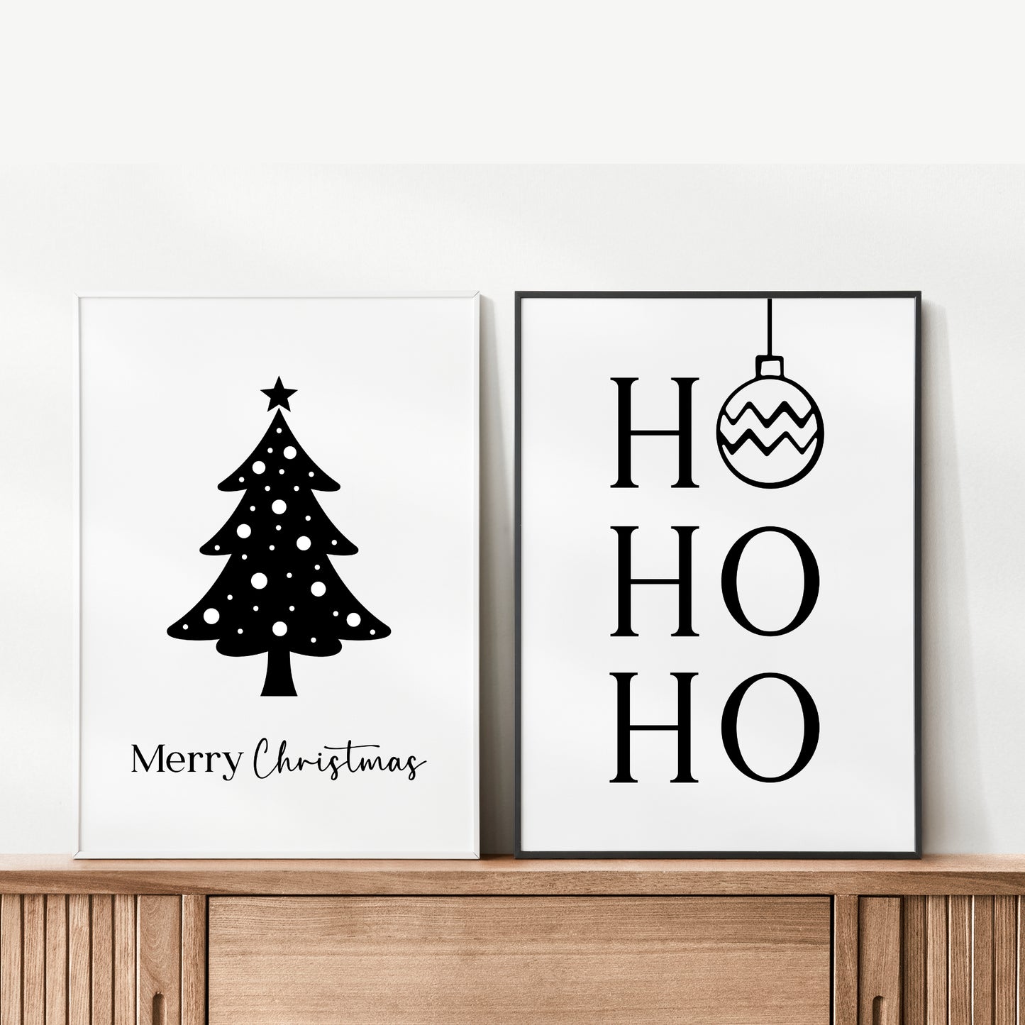 Weihnachten Poster 2er Set Weihnachtsbaum Ho Ho Ho Weihnachtsdeko Tannenbaum Weihnachtsposter