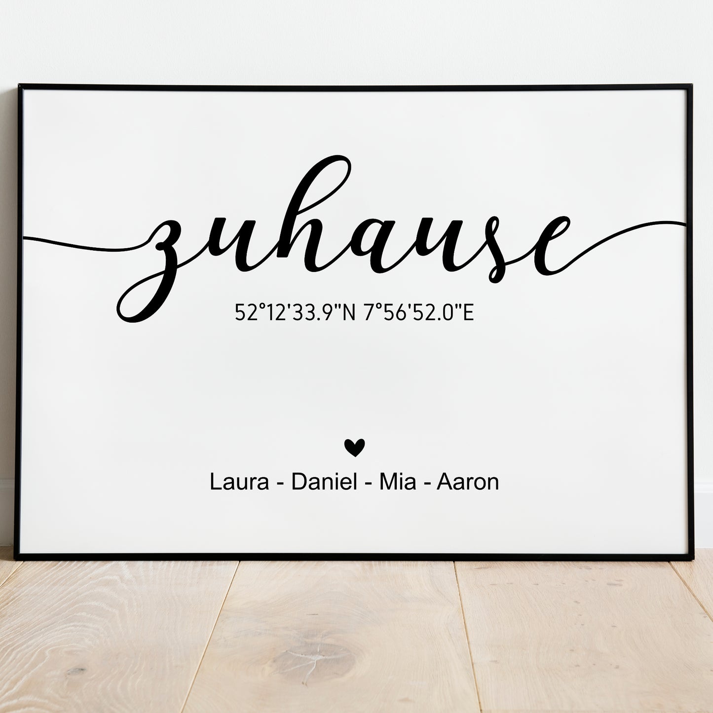 Poster Zuhause GPS Koordinaten Familie personalisiert
