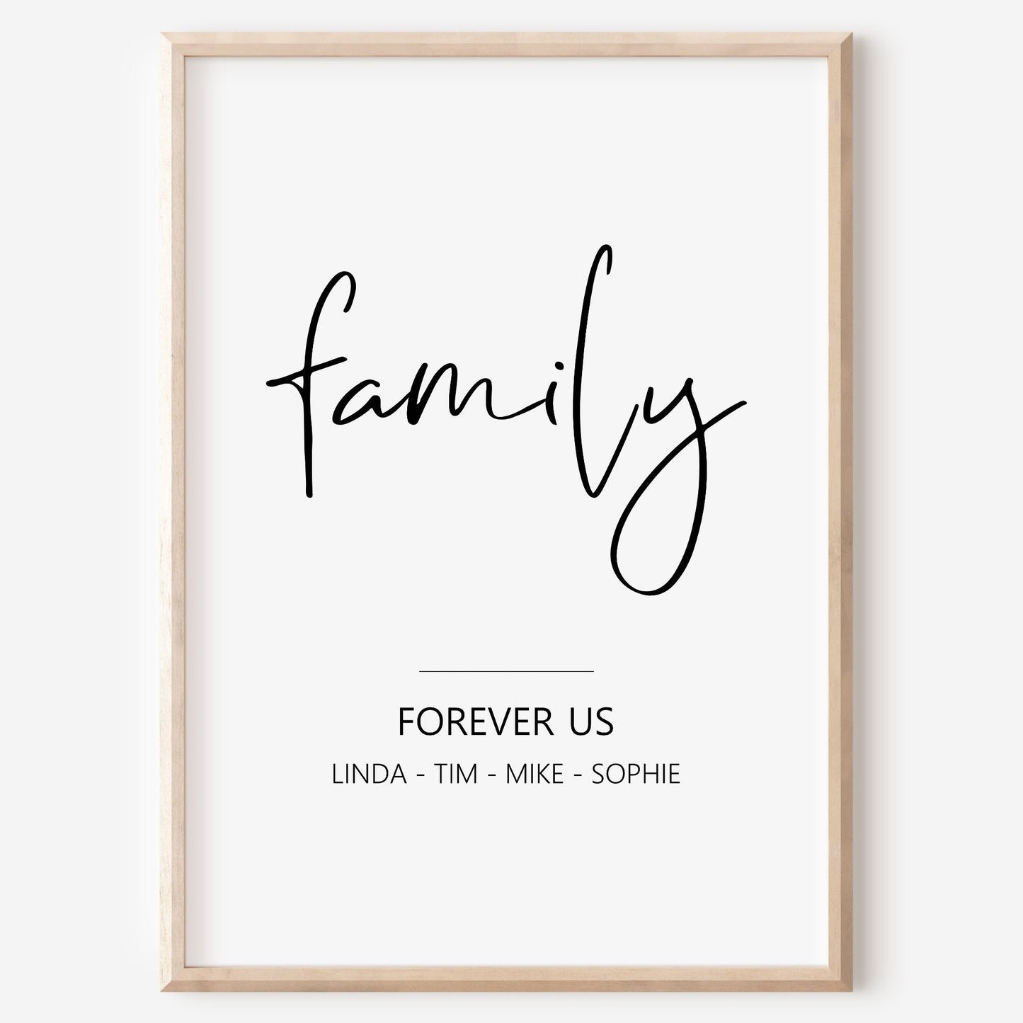 family Poster Forever Us Familie Zuhause personalisiert