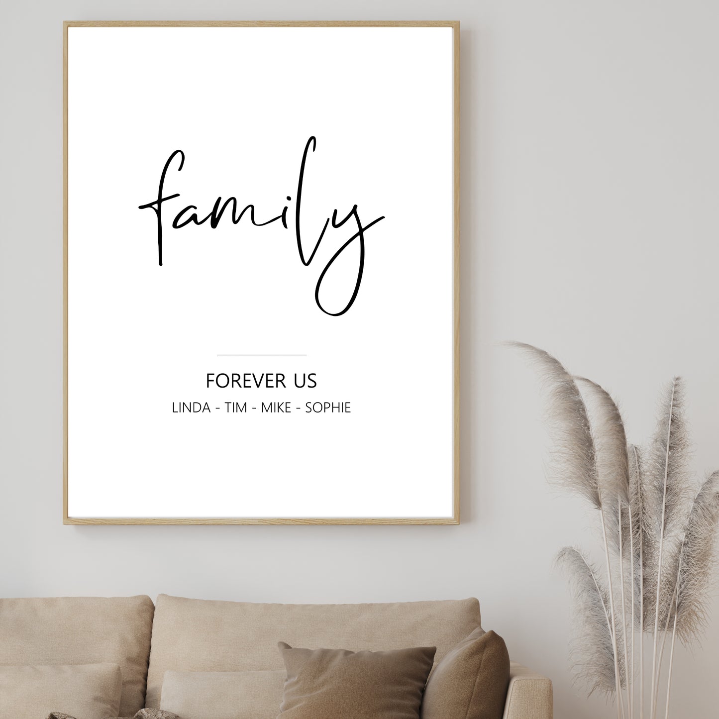 family Poster Forever Us Familie Zuhause personalisiert