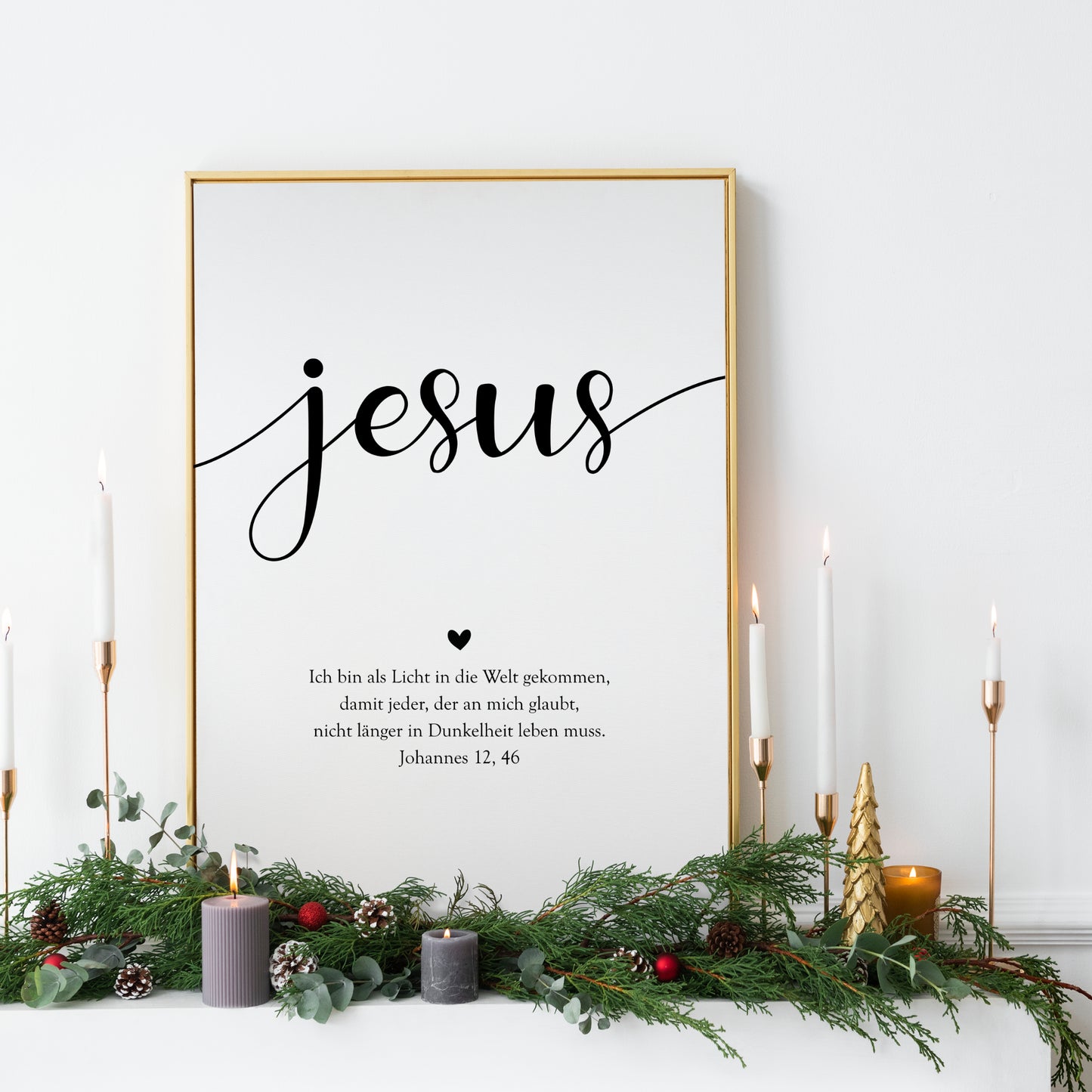 Weihnachten Poster Jesus Psalm Bibelvers Weihnachtsdeko Weihnachtsposter Gott Glaube