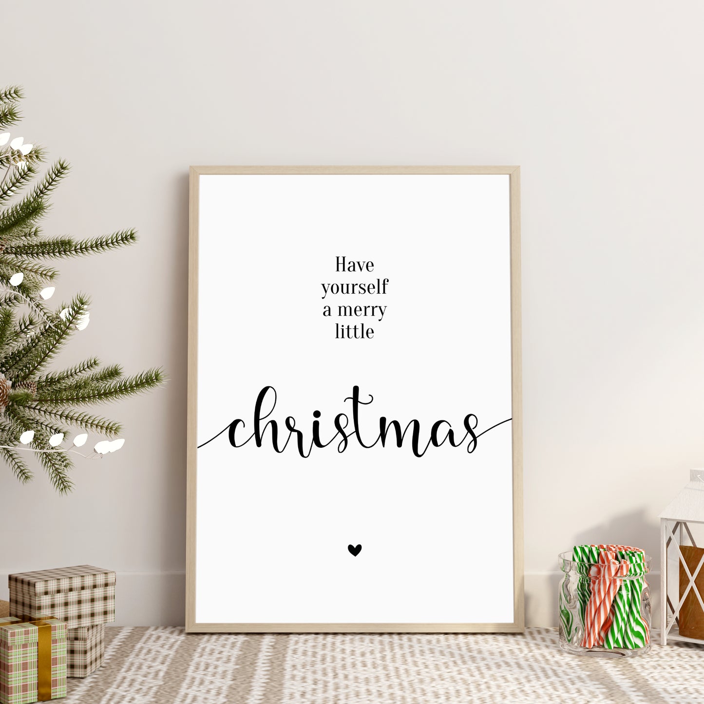 Weihnachten Poster Merry little Christmas Weihnachtsdeko Weihnachtsposter