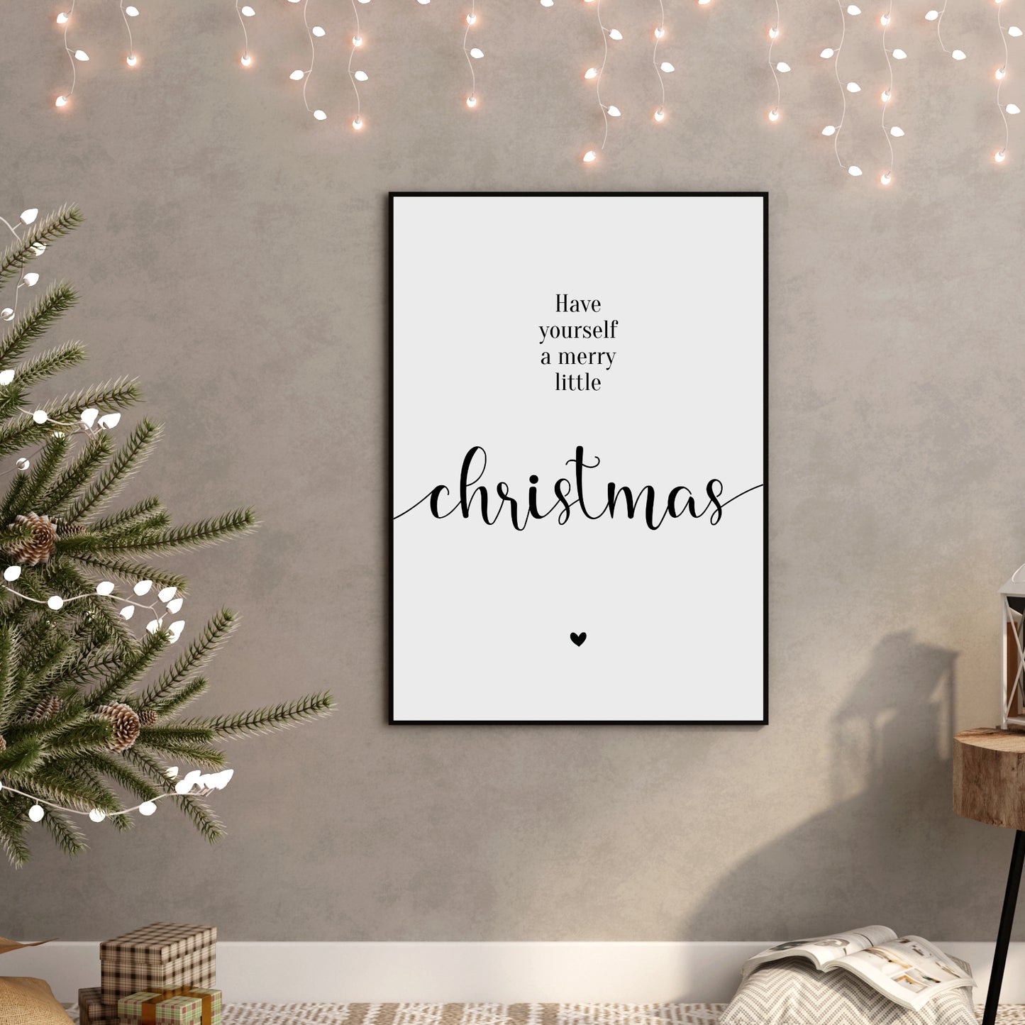 Weihnachten Poster Merry little Christmas Weihnachtsdeko Weihnachtsposter