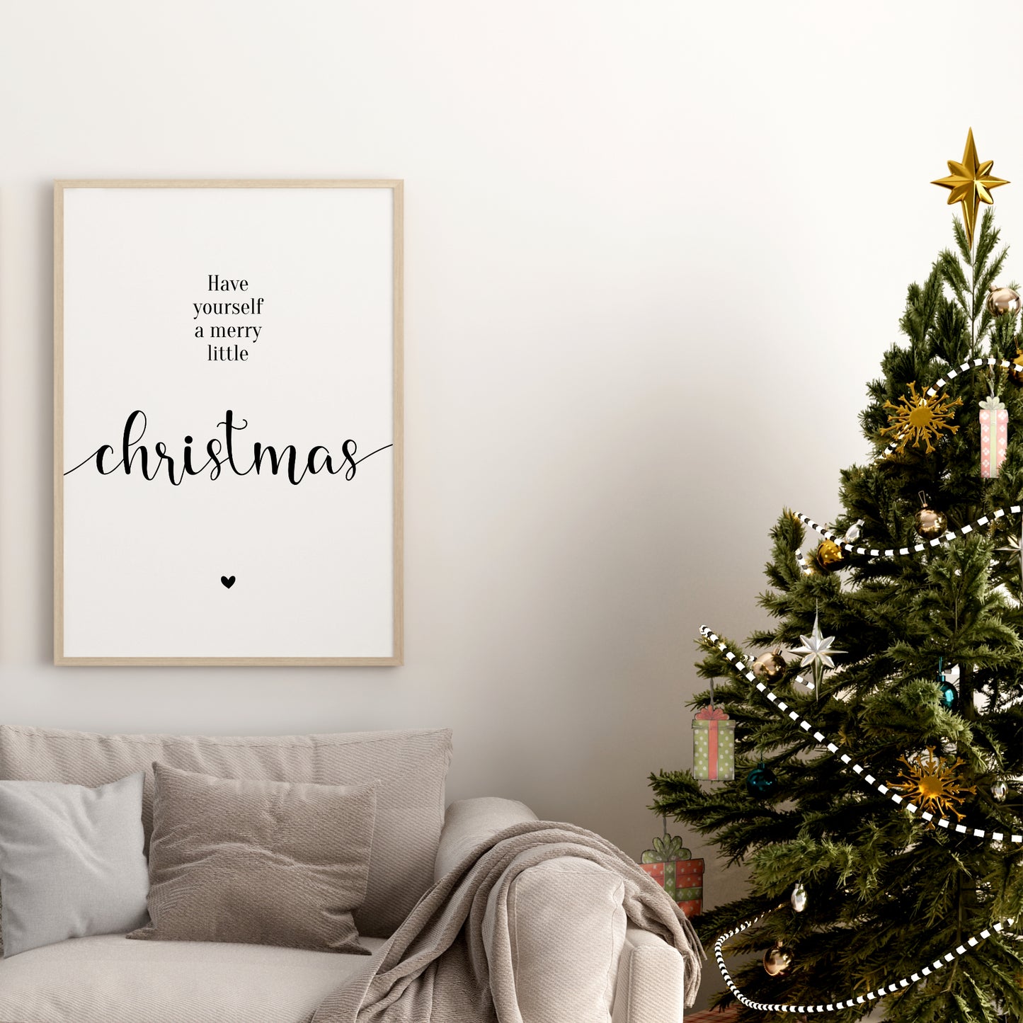 Weihnachten Poster Merry little Christmas Weihnachtsdeko Weihnachtsposter