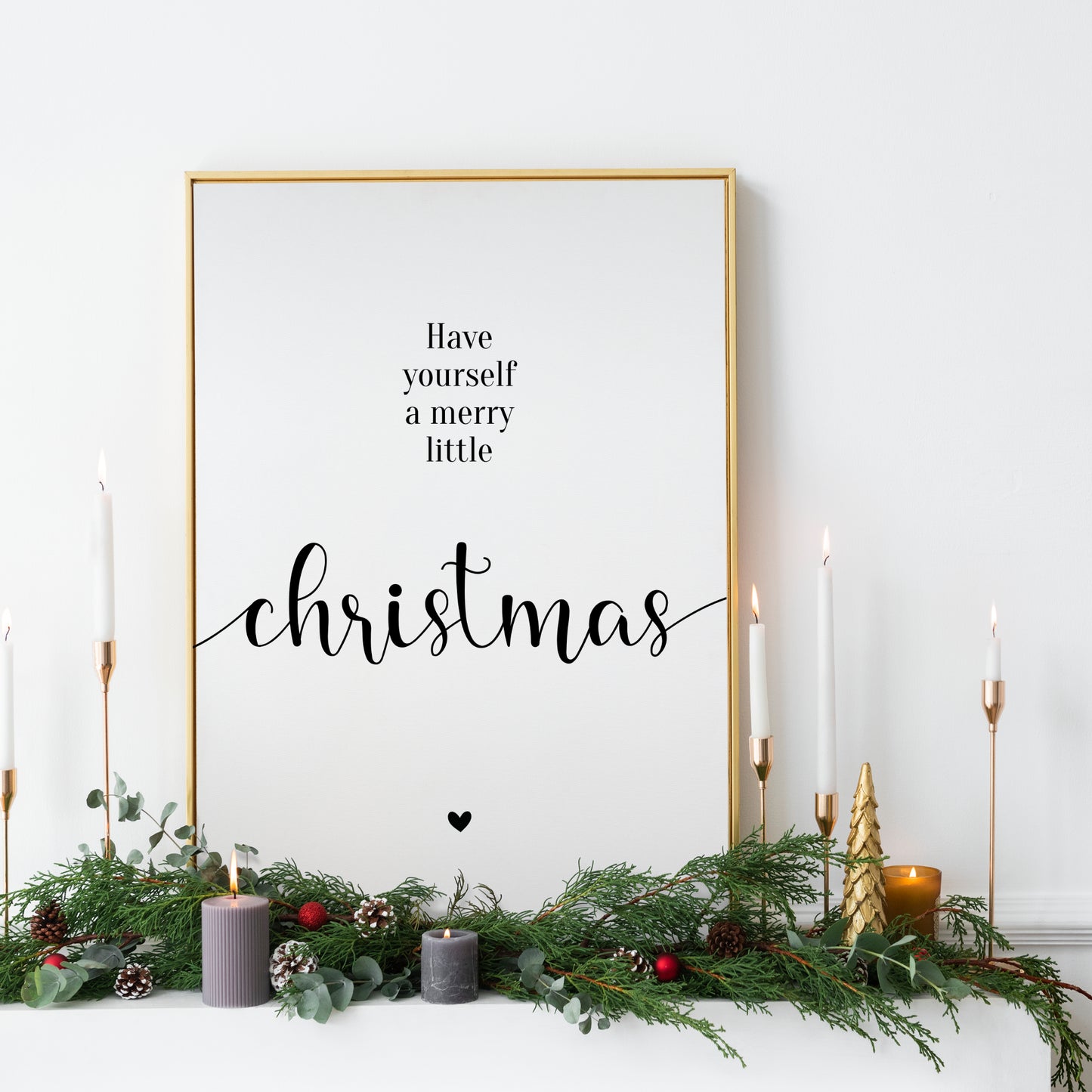 Weihnachten Poster Merry little Christmas Weihnachtsdeko Weihnachtsposter