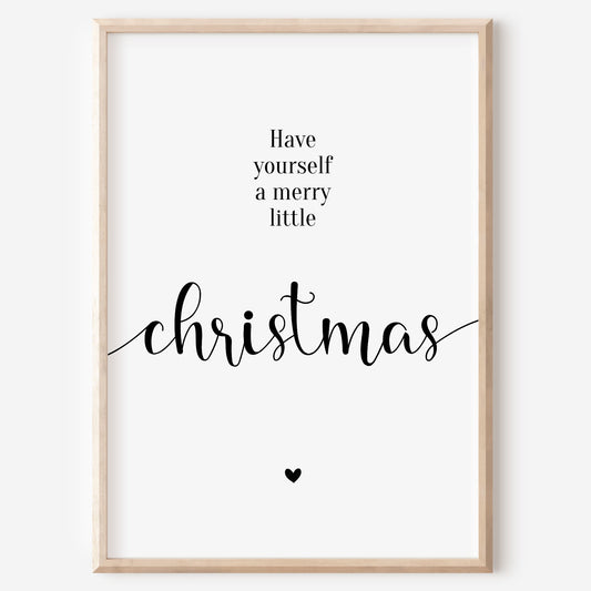 Weihnachten Poster Merry little Christmas Weihnachtsdeko Weihnachtsposter
