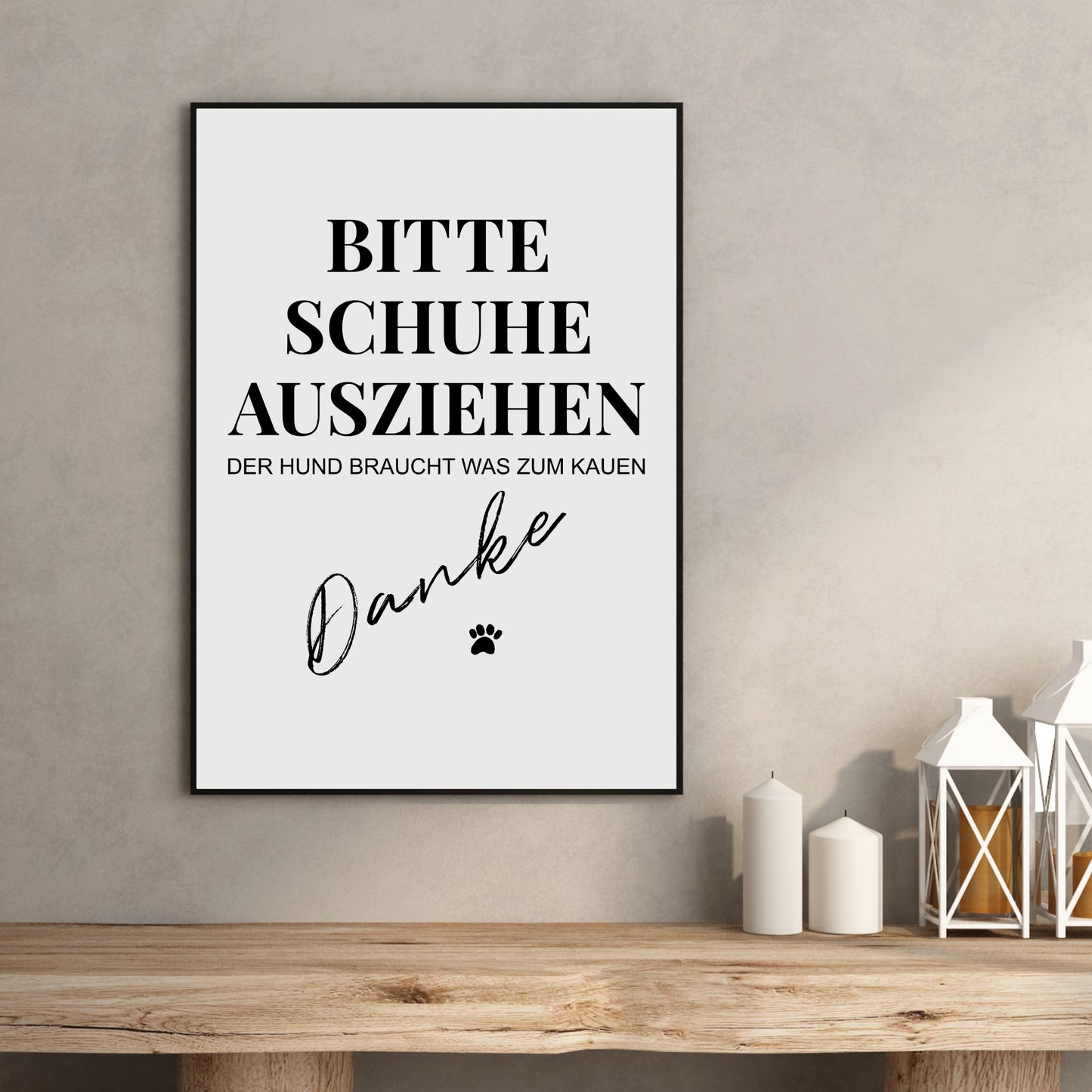 Schuhe ausziehen Poster Hund Zuhause Familie Home