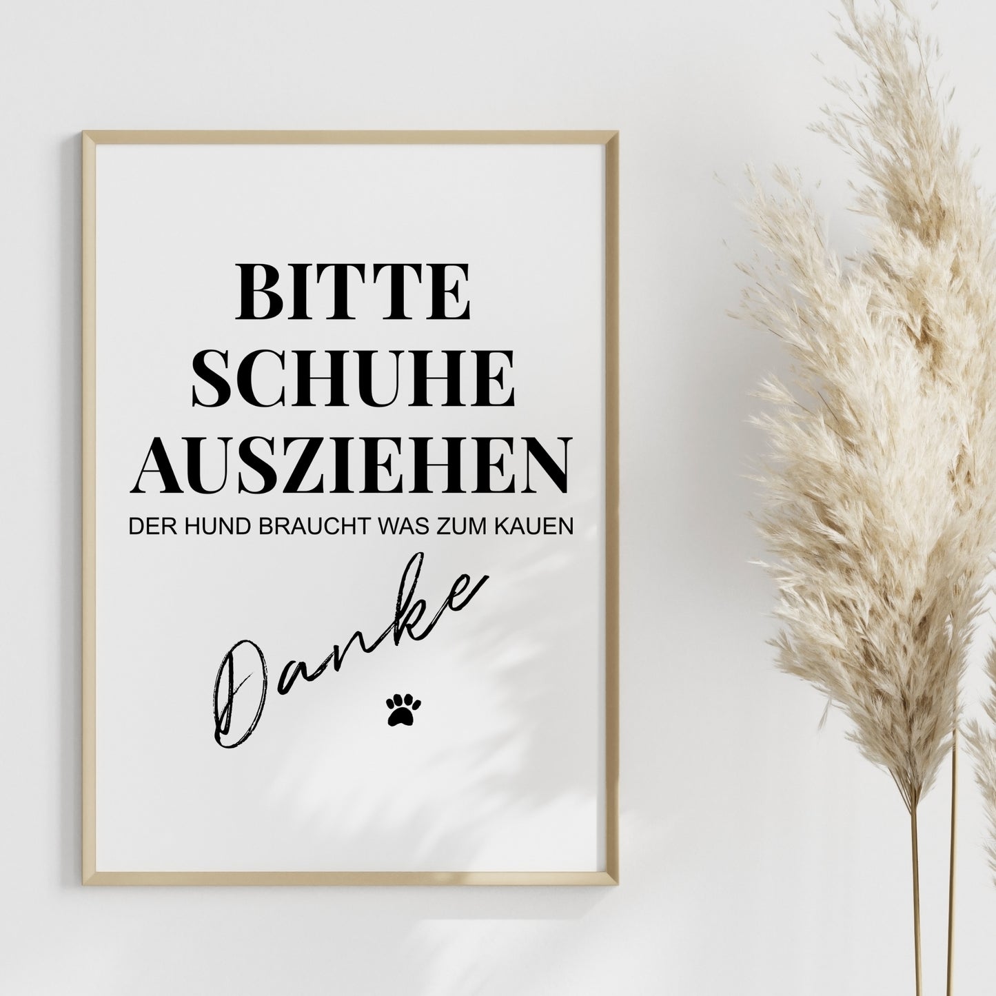 Schuhe ausziehen Poster Hund Zuhause Familie Home