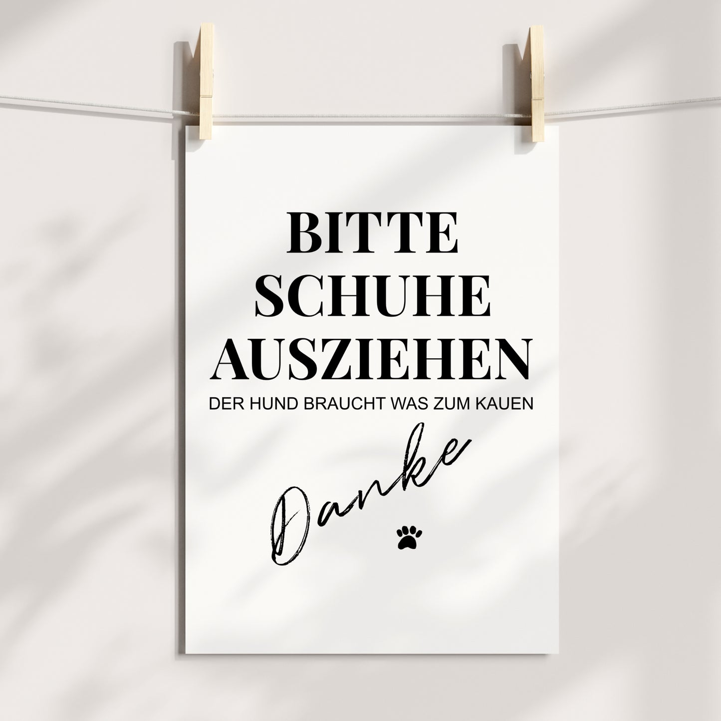 Schuhe ausziehen Poster Hund Zuhause Familie Home