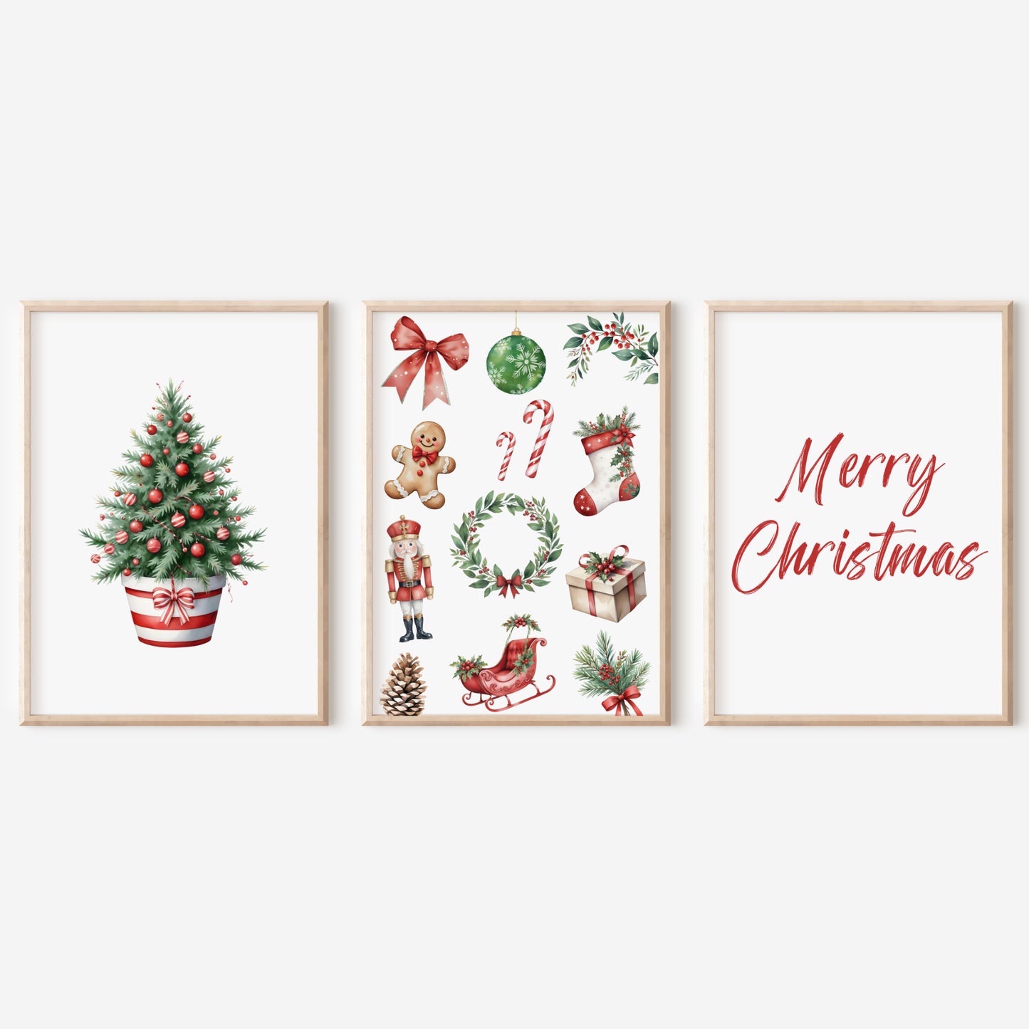 Poster 3er Set Weihnachten Weihnachtsbaum Weihnachtsbild Weihnachtsdeko Weihnachtsgeschenk Tannenbaum Weihnachtsposter