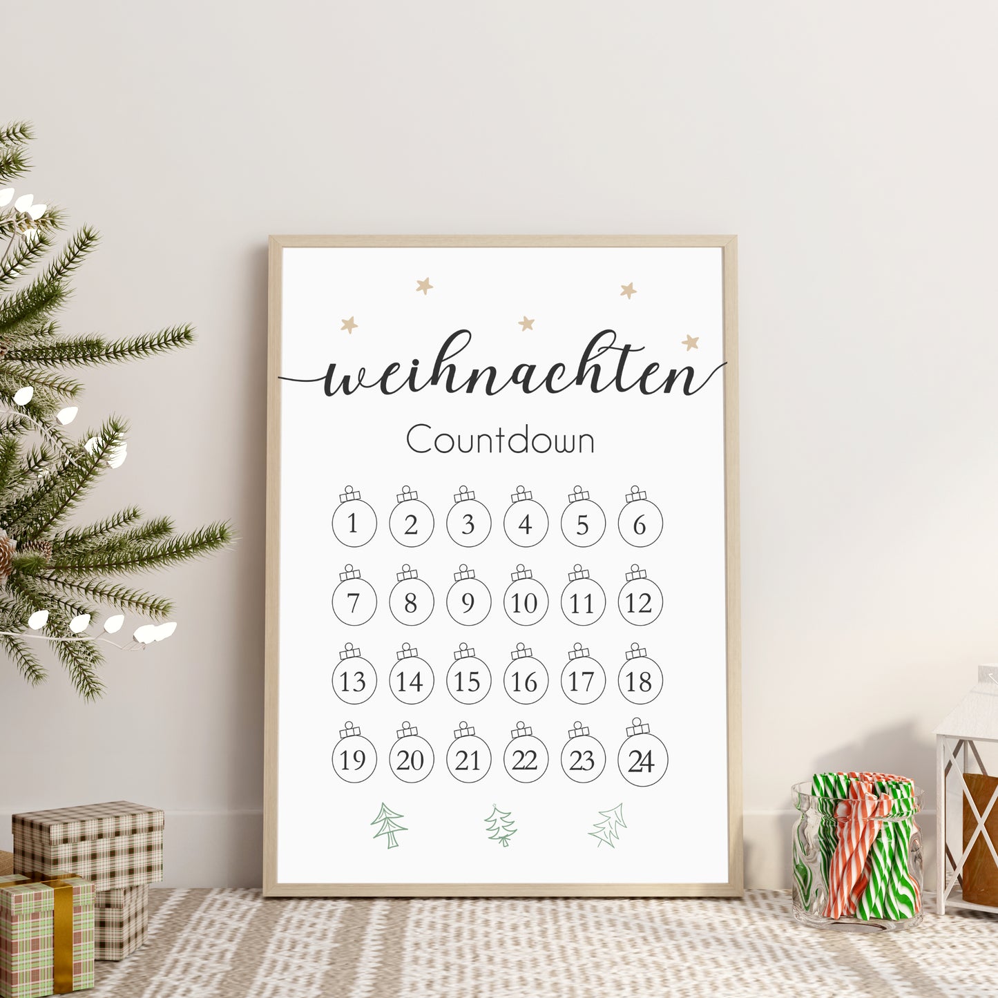 Weihnachten Poster Countdown Weihnachtsdekoration Weihnachtskalender