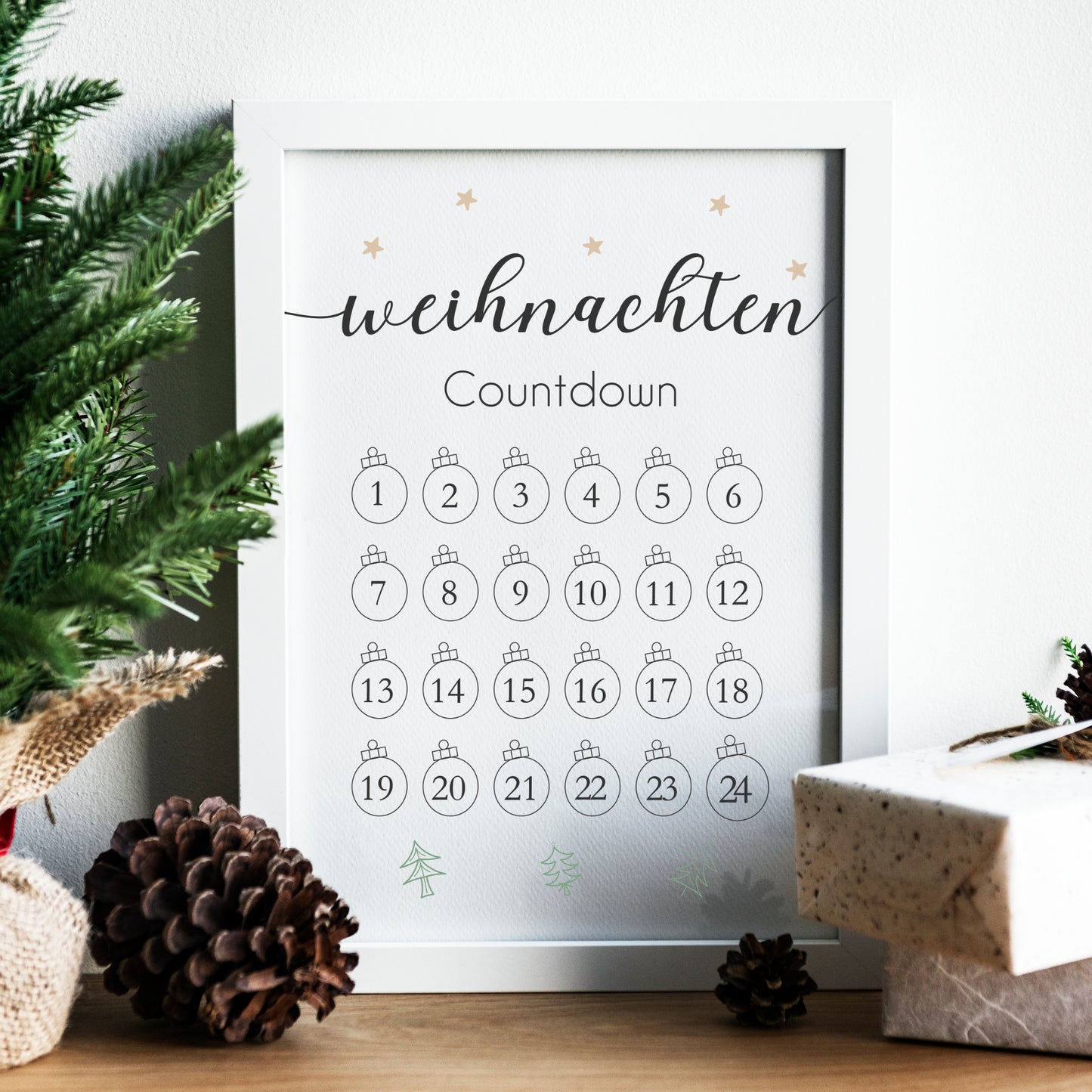 Weihnachten Poster Countdown Weihnachtsdekoration Weihnachtskalender
