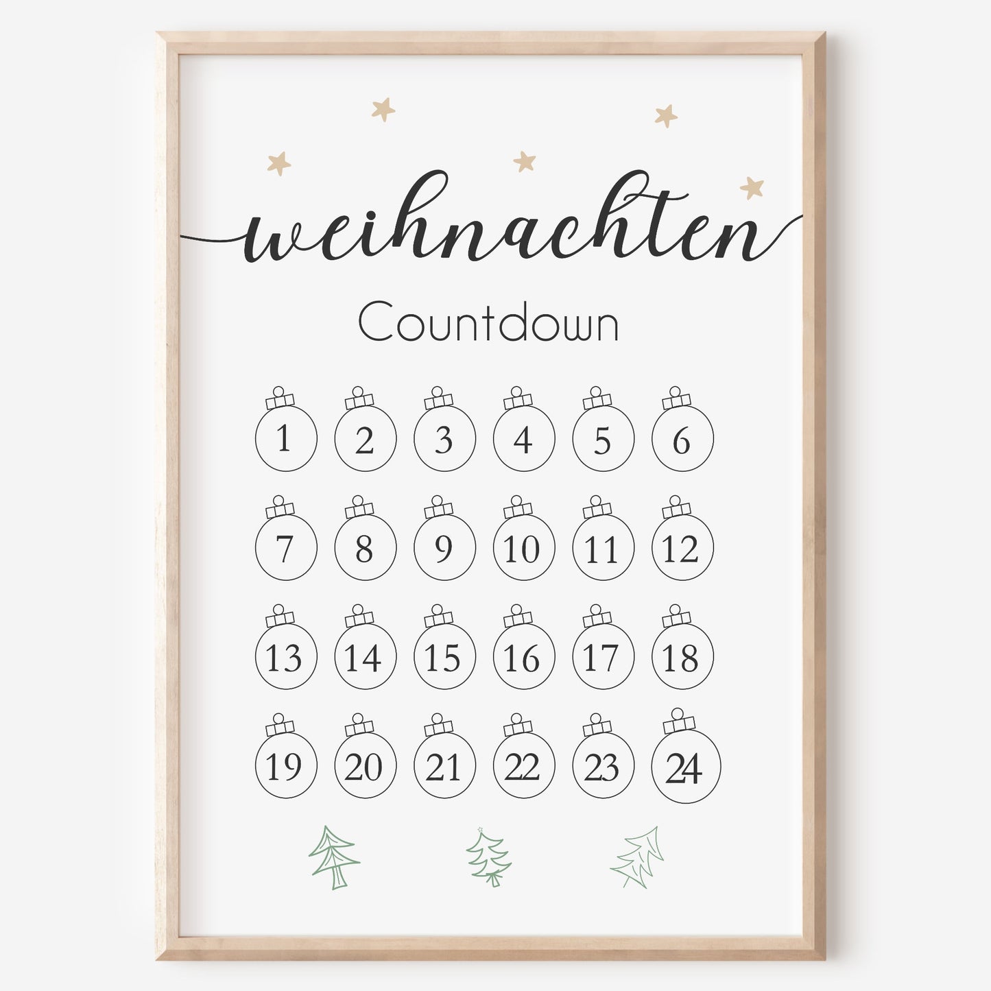 Weihnachten Poster Countdown Weihnachtsdekoration Weihnachtskalender