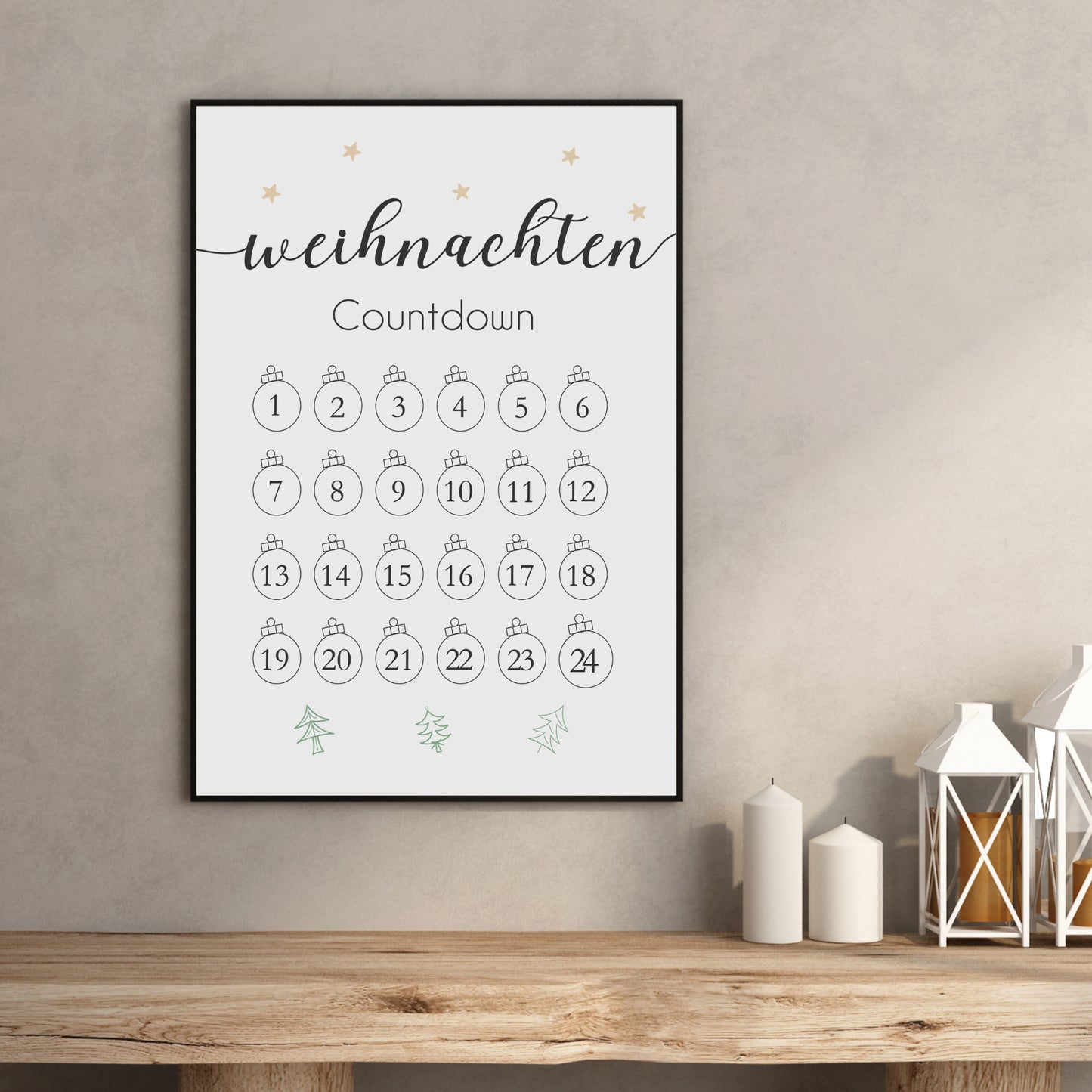 Weihnachten Poster Countdown Weihnachtsdekoration Weihnachtskalender