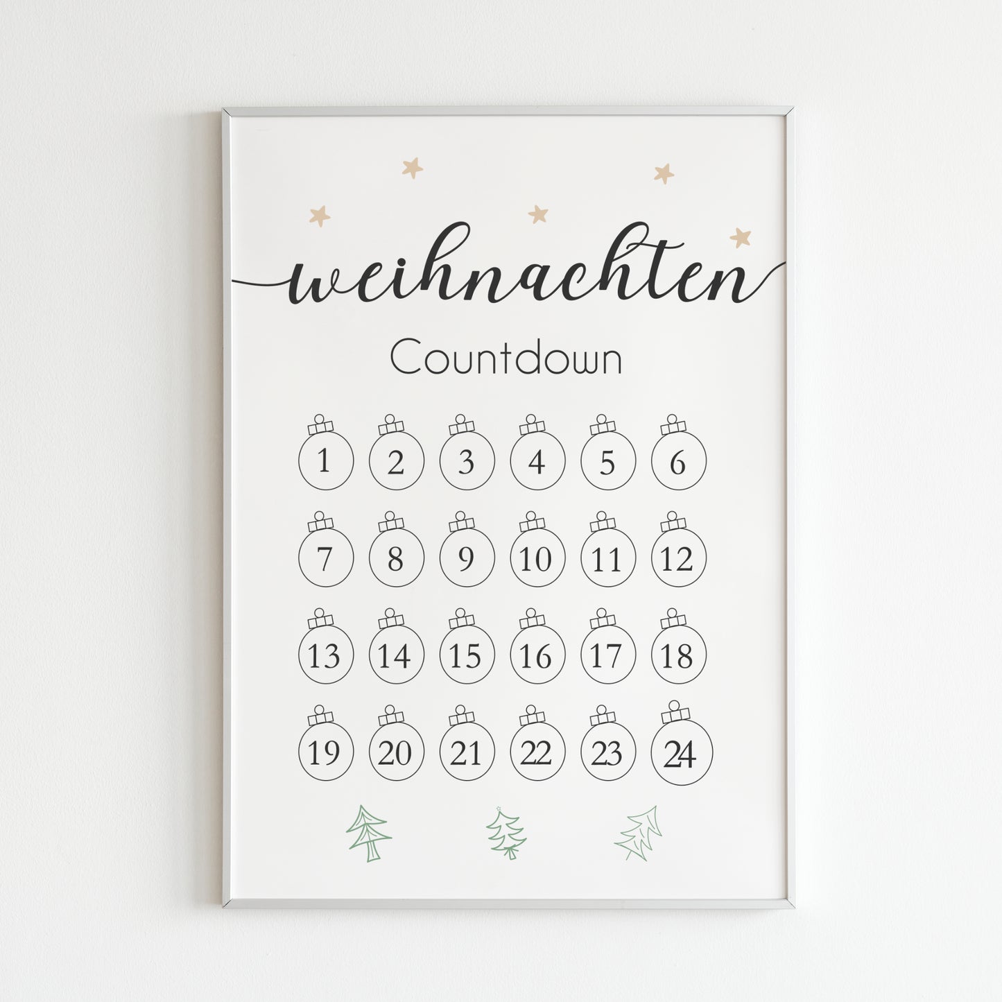 Weihnachten Poster Countdown Weihnachtsdekoration Weihnachtskalender